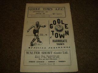 Vintage Goole Town V Harrogate Town Fa Cup 29th September 1951