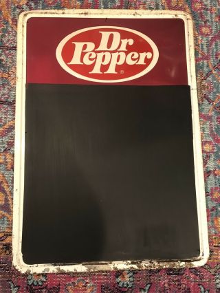 Vintage Dr Pepper Display Advertising Chalkboard Sign Tin Soda Pop