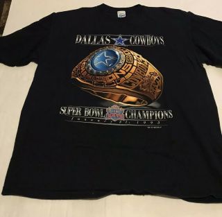 Vtg 1993 Salem Nfl Dallas Cowboys Bowl Ring T - Shirt Sz Extra Large