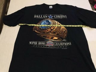 Vtg 1993 Salem NFL Dallas Cowboys Bowl Ring T - Shirt Sz Extra Large 2