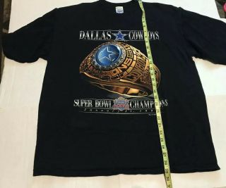 Vtg 1993 Salem NFL Dallas Cowboys Bowl Ring T - Shirt Sz Extra Large 3