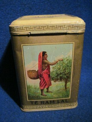 Vintage Ram Lal ' s Pure Tea One Pound Tin 3