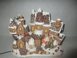 Vintage Fiber Optic Candy Gingerbread House Christmas Holiday Approx.  10 " Tall