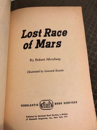 LOST RACE OF MARS,  Robert Silverberg,  1964,  Vintage Scholastic Book Services 3