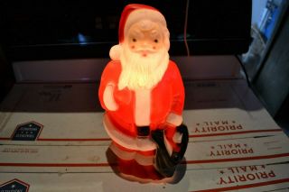 VINTAGE 13 INCH SANTA BLOW MOLD EMPIRE PLASTIC CO MADE IN USA CHRISTMAS 2