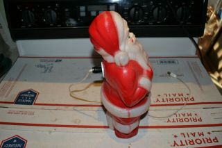 VINTAGE 13 INCH SANTA BLOW MOLD EMPIRE PLASTIC CO MADE IN USA CHRISTMAS 3