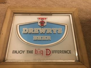 Vintage Drewrys Beer Glass Mirror Beer Sign