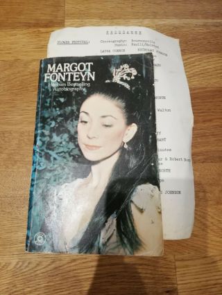 Signed Autobiography Of Margot Fonteyn C.  1976 With An Evening Of Ballet Program
