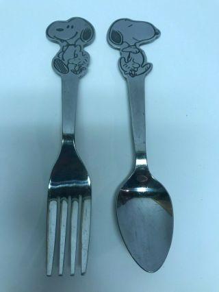 Vintage Snoopy Fork And Spoon Set From The Sixties Danara Stainless Steel