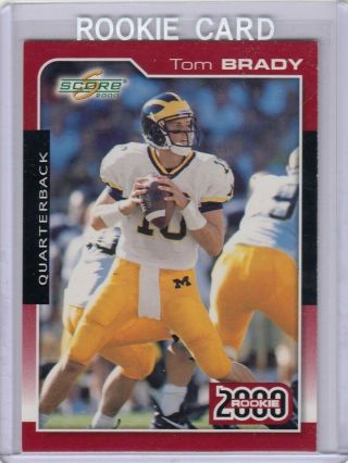 2000 Score 316 Tom Brady Rookie Card Michigan Wolverines Patriots Goat