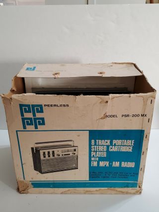 Vintage Peerless 8 Track Stereo Player With Fm/am Radio Model Psr - 200 Mx