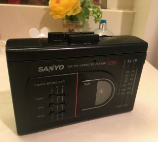 Vintage Sanyo Portable Stereo Cassette Player Mgr78 Am/fm Radio Equalizer M Gr78