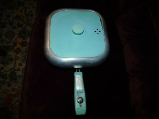 Vintage Sunbeam Turquoise Aluminum Electric Skillet Fry Pan Fp - M Vented Cover