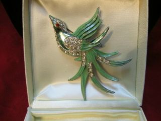 Vintage Arnold Constable Fifth Avenue York Tropical Bird Pin Brooch Fashion 2