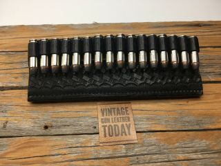 Vintage Bucheimer Black Basketweave 16 Round Cartridge Slide.  38.  357 Ammo