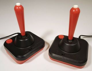 Wico Command Control Atari 2600 Vintage Joystick Pair Red Bat 2pc Set