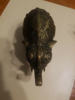 Vintage Brass Elephant Decorative Etched Figurine.  7 