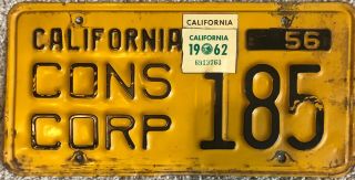 California Consular Cops License Plate 1956 Consul