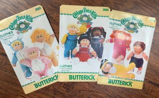 Vintage - Cabbage Patch Kids - 17 Packs Of Doll Clothes Patterns By Butterick 3