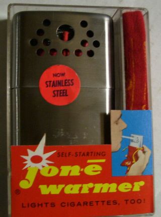 Vintage Jon - E N.  O.  S.  Standard Size Hand Warmer Box And Pouch