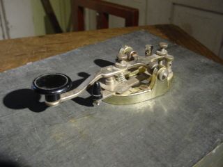 Vintage Telegraph Key Mounted On Old Wood Box