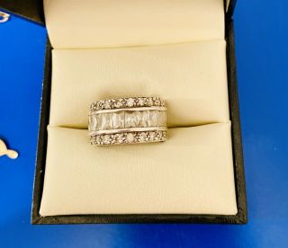 Vintage Estate Jewelry 925 Sterling Silver Anniversary/wedding Band Ring