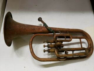 Unmarked Vintage Baritone Tuba Horn Instrument Band Orchestra