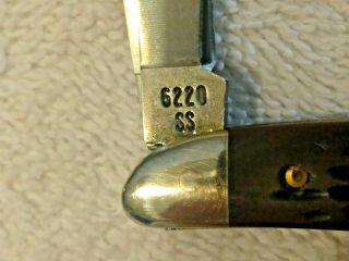 Vintage CASE XX 6220 SS 1990 Peanut 2 Blade Pocket Knife No Dots In The Box 3