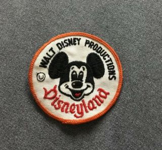 Vintage Disneyland Mickey Mouse Souvenir Travel Patch ©walt Disney Productions