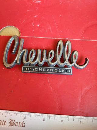 Vintage 74 75 Chevy Chevelle By Chevrolet Trunk Emblem Badge Nameplate