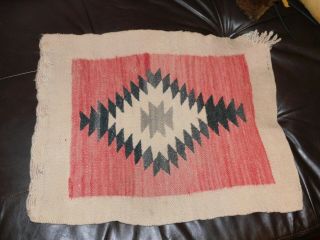 Small Antique Navajo Baby Blanket Saddle Blanket Native American Rug 21.  5 By 18 "