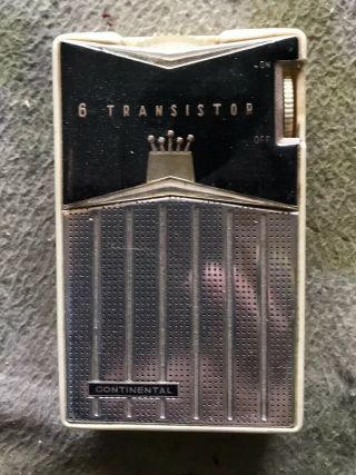 Vintage 1962 Continental Tr - 682 6 Transistor Radio