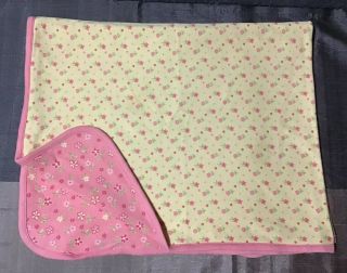 Vintage Gymboree Baby Blanket Autumn Brights Pink Yellow Floral Reversible