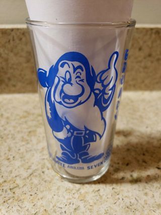 Grumpy 1930s Snow White And The Seven Dwarfs Drinking Glass Walt Disney Vintage