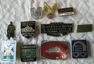 Vintage Enamel Motorcycle Racing Badges X 11 – Includes Harley & Donington