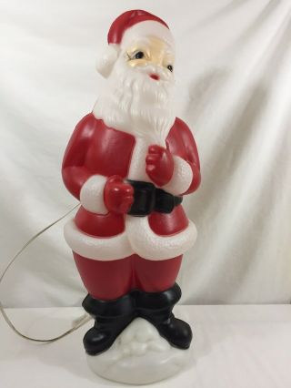 Vtg Plastic Blow Mold Santa 23” High Light Usa Carolina 1973 Christmas