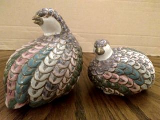 Vintage Chinese Oriental Asian Porcelain Hand Painted Quail