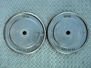 25lb Vintage York Barbell Weight Plates Standard 1 "
