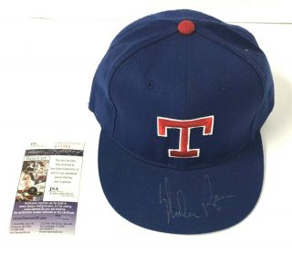 Nolan Ryan Autographed Texas Rangers Mlb Baseball Hat Size 7 1/2 Era Jsa
