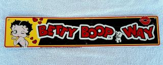 Vintage Millenium 2000 King Features Betty Boop Way 5 " X 24 " Metal Sign