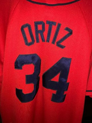 MENS Large - Vtg MLB Boston Red Sox 34 David Ortiz Majestic Sewn On Jersey 3
