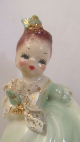 VTG 1950s Josef Originals Ceramic Figurine.  Anna Victoria Girl/ Floral Boquet NR 2