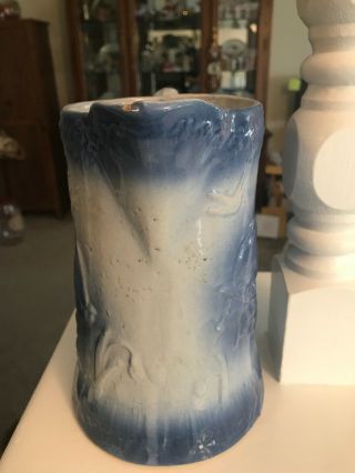 Antique Blue and White Bird Salt Glaze Pitcher Book Value 450 2