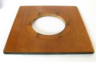 Vintage Vageeswari 6¼x6¼ Inch Wooden Lens Board With 6 Brass Lens Flange Screws 3