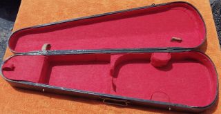 Soulful Vintage Wood W Felt & Brass) " Coffin Style  Red Violin " Protective Case
