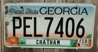 2012 Georgia " Passenger " License Plate W/14 Renew.  Stkr.  (chatham County)