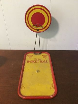 Old Vintage Basketball Table Top Tin Board Game Metal