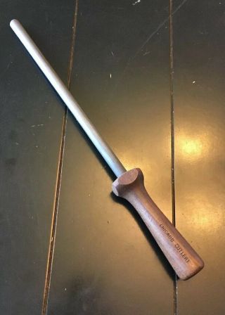 Vintage Chicago Cutlery Thick Honing Sharpening Rod Wood Handle