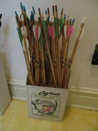 Vintage Target Practice Arrows - 57 - In Display Box - Archery - Nos - Wood