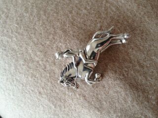 Sterling Silver Vintage Horse And Rider Brooch
